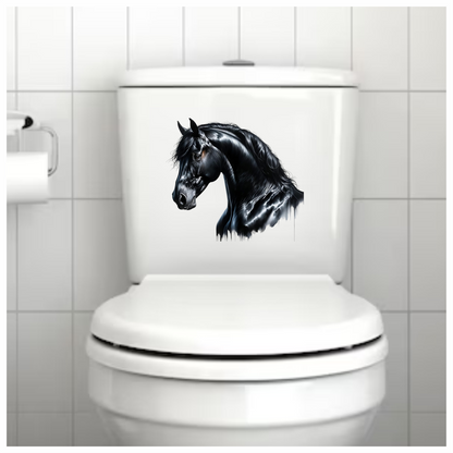Black Horse Stallion Head Portrait Vinyl Sticker Decal