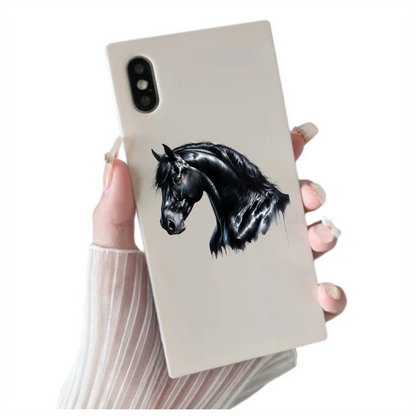 Black Horse Stallion Head Portrait Vinyl Sticker Decal