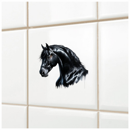 Black Horse Stallion Head Portrait Vinyl Sticker Decal