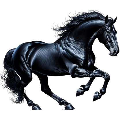Black Horse Stallion Running Strong Vinyl Sticker Decal