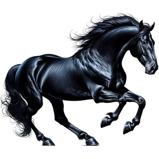 Black Horse Stallion Running Strong Vinyl Sticker Decal