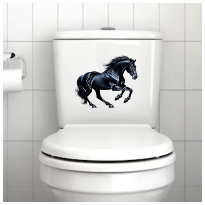 Black Horse Stallion Running Strong Vinyl Sticker Decal