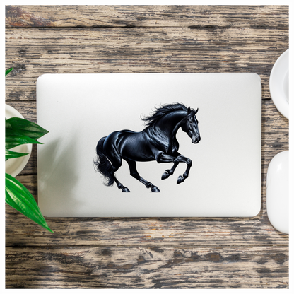 Black Horse Stallion Running Strong Vinyl Sticker Decal