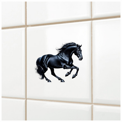 Black Horse Stallion Running Strong Vinyl Sticker Decal