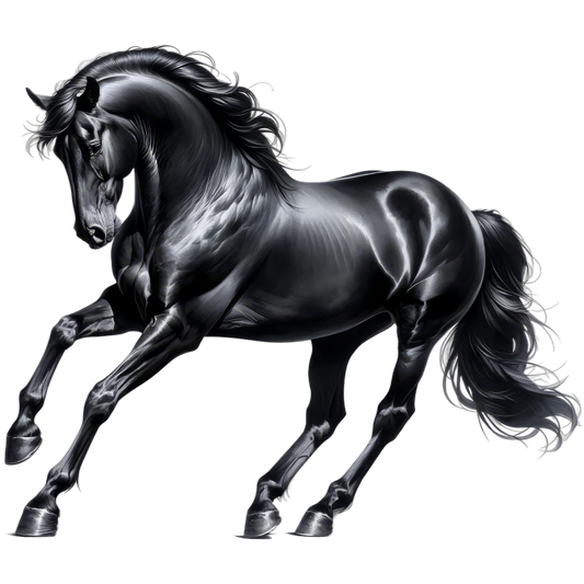 Black Horse Stallion Strong Running Vinyl Sticker Decal