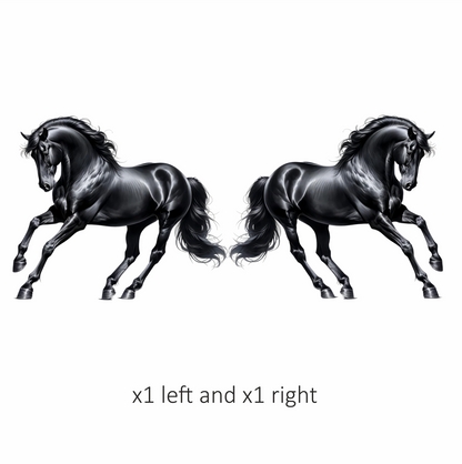 Black Horse Stallion Strong Running Vinyl Sticker Decal