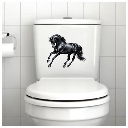 Black Horse Stallion Strong Running Vinyl Sticker Decal