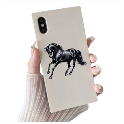 Black Horse Stallion Strong Running Vinyl Sticker Decal
