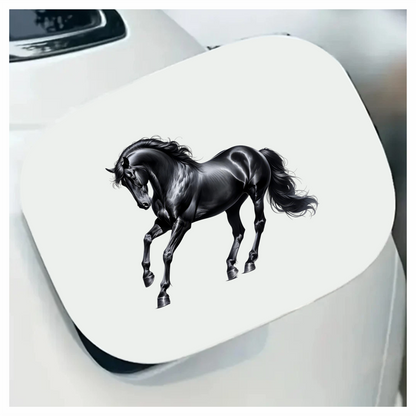 Black Horse Stallion Strong Running Vinyl Sticker Decal