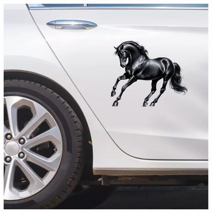 Black Horse Stallion Strong Running Vinyl Sticker Decal
