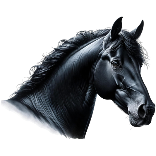 Black Horse Head Portrait Realistic Vinyl Sticker Decal