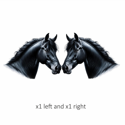 Black Horse Head Portrait Realistic Vinyl Sticker Decal
