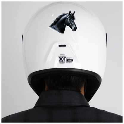 Black Horse Head Portrait Realistic Vinyl Sticker Decal