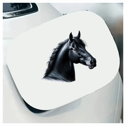 Black Horse Head Portrait Realistic Vinyl Sticker Decal