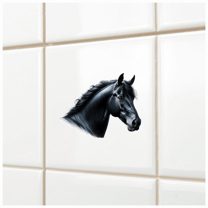 Black Horse Head Portrait Realistic Vinyl Sticker Decal