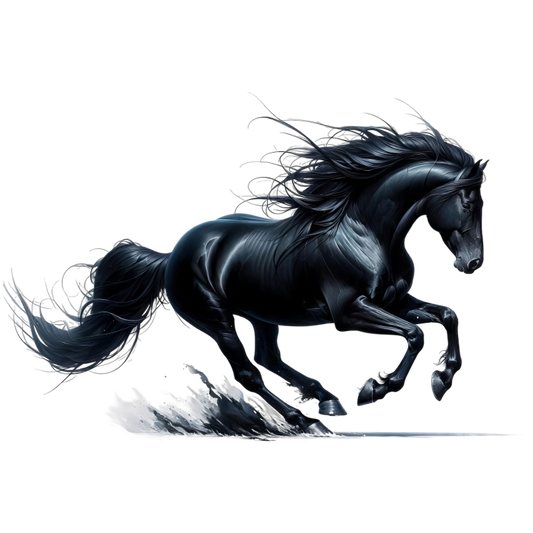 Black Running Horse Stallion Splash Vinyl Sticker Decal