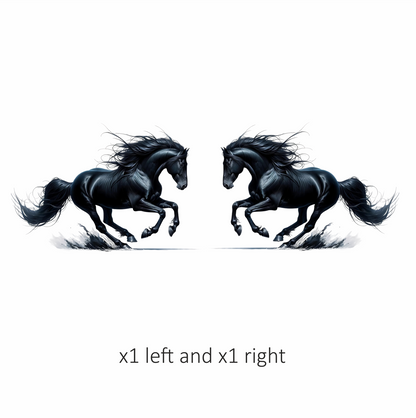 Black Running Horse Stallion Splash Vinyl Sticker Decal