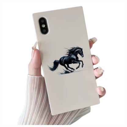 Black Running Horse Stallion Splash Vinyl Sticker Decal