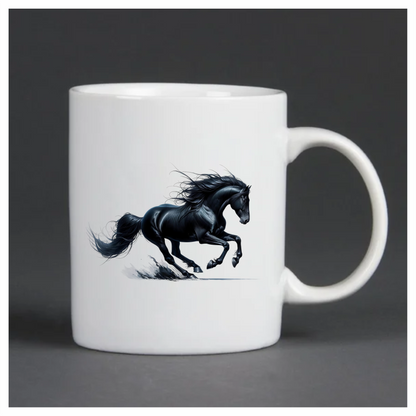 Black Running Horse Stallion Splash Vinyl Sticker Decal