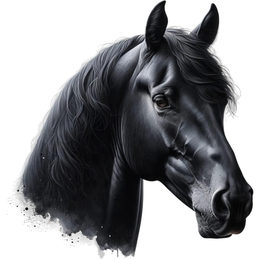 Black Horse Stallion Head Portrait Vinyl Sticker Decal