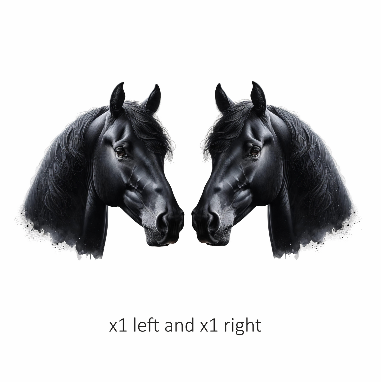 Black Horse Stallion Head Portrait Vinyl Sticker Decal