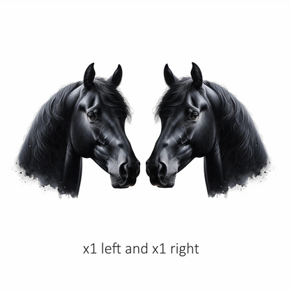 Black Horse Stallion Head Portrait Vinyl Sticker Decal