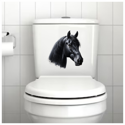 Black Horse Stallion Head Portrait Vinyl Sticker Decal