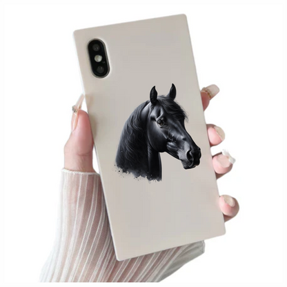 Black Horse Stallion Head Portrait Vinyl Sticker Decal