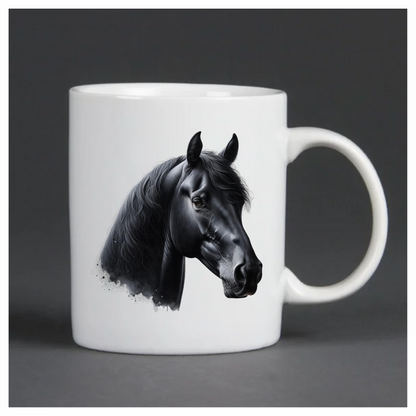 Black Horse Stallion Head Portrait Vinyl Sticker Decal