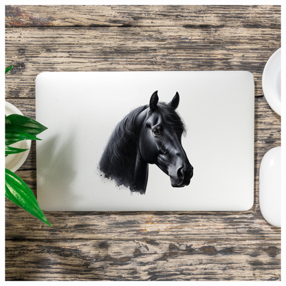 Black Horse Stallion Head Portrait Vinyl Sticker Decal