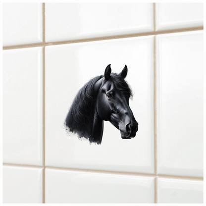 Black Horse Stallion Head Portrait Vinyl Sticker Decal
