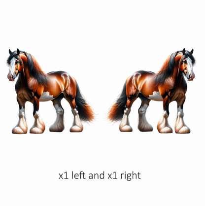 Brown Horse Draft Breed Strong Powerful Vinyl Sticker Decal