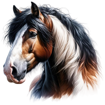 Brown White Horse Shire Breed Vinyl Sticker Decal