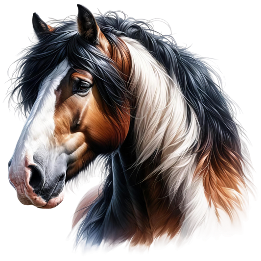 Brown White Horse Shire Breed Vinyl Sticker Decal