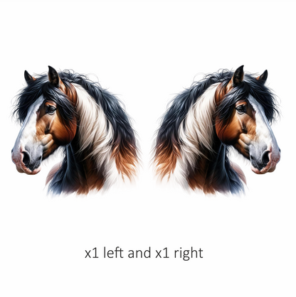 Brown White Horse Shire Breed Vinyl Sticker Decal