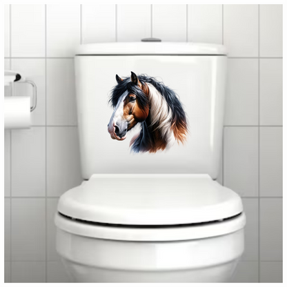 Brown White Horse Shire Breed Vinyl Sticker Decal