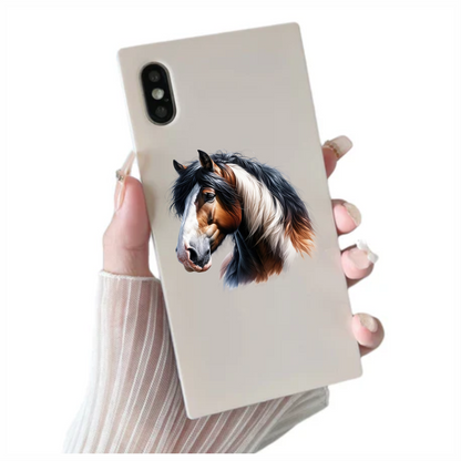 Brown White Horse Shire Breed Vinyl Sticker Decal