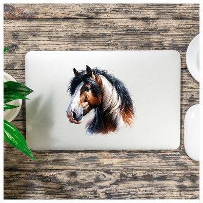 Brown White Horse Shire Breed Vinyl Sticker Decal