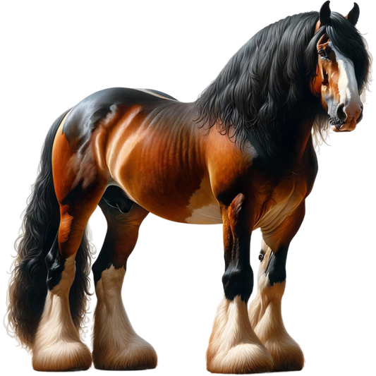 Brown Horse Clydesdale Strong Hairy Vinyl Sticker Decal