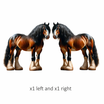Brown Horse Clydesdale Strong Hairy Vinyl Sticker Decal