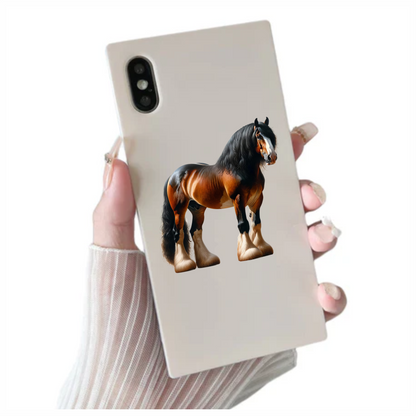 Brown Horse Clydesdale Strong Hairy Vinyl Sticker Decal