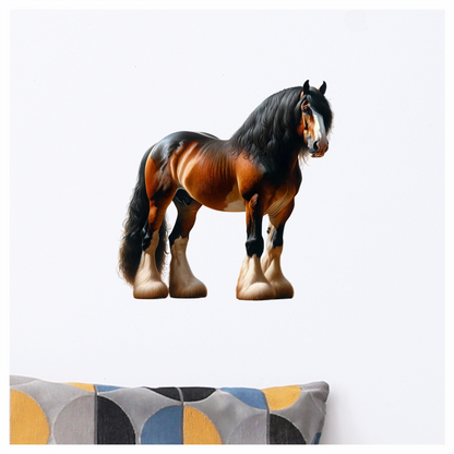 Brown Horse Clydesdale Strong Hairy Vinyl Sticker Decal
