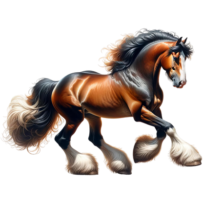 Brown Horse Draft Shire Strong Vinyl Sticker Decal