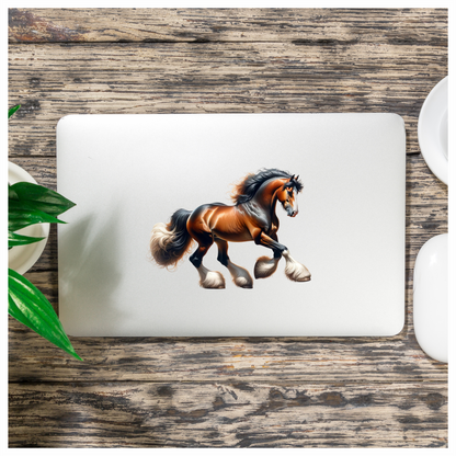 Brown Horse Draft Shire Strong Vinyl Sticker Decal