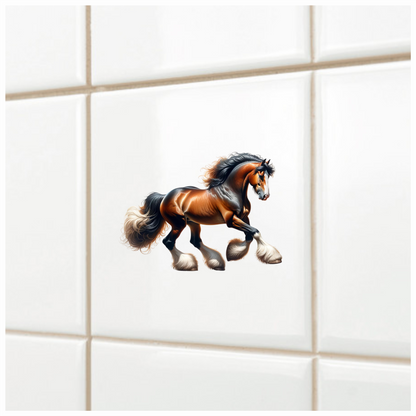 Brown Horse Draft Shire Strong Vinyl Sticker Decal