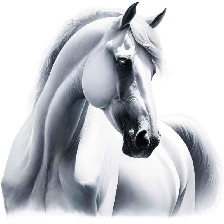 White Horse Arabian Portrait Side Vinyl Sticker Decal