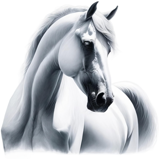 White Horse Arabian Portrait Side Vinyl Sticker Decal