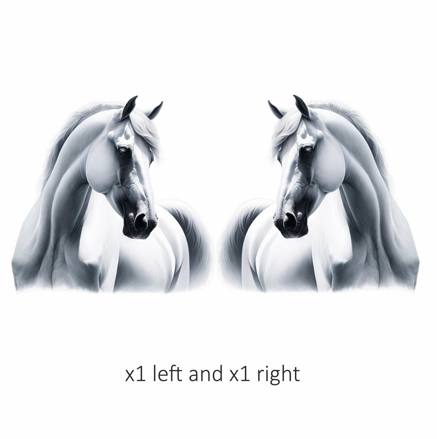 White Horse Arabian Portrait Side Vinyl Sticker Decal