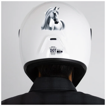 White Horse Arabian Portrait Side Vinyl Sticker Decal