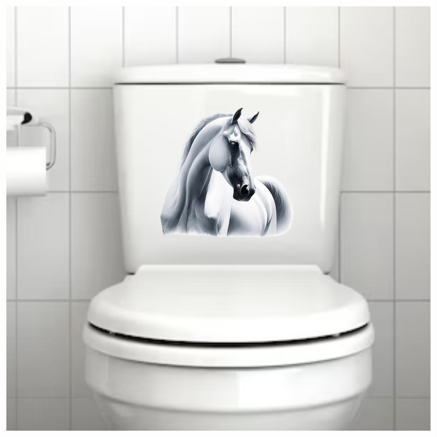 White Horse Arabian Portrait Side Vinyl Sticker Decal